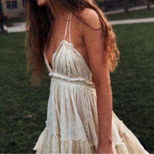 Free People Cream Backless Dress
